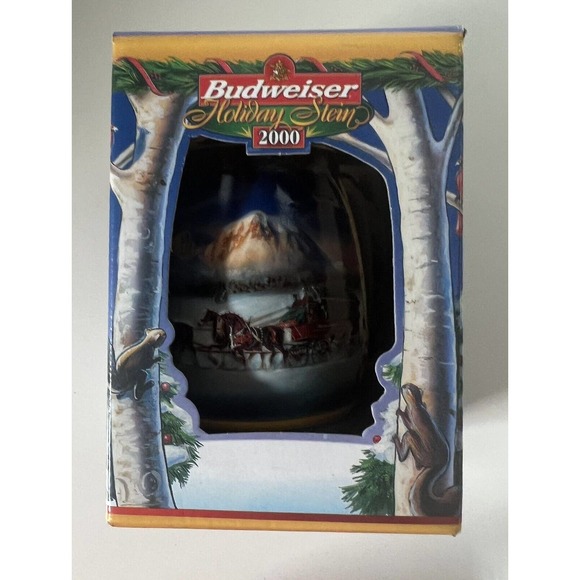 NIB BUDWEISER 2000 HOLIDAY STEIN‎ HOLIDAY IN THE MOUNTAINS - Picture 1 of 3